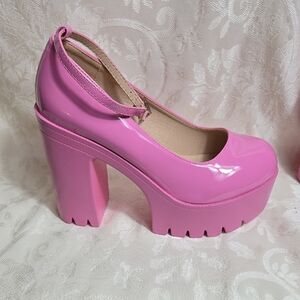 McKoine Pink Platform Barbie Mary Jane Heels Shoes